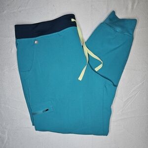 Figs Zamora Jogger Scrub Pants Women's XL Teal Medical Technical Collection